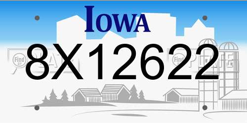 8X12622 Iowa License Plate