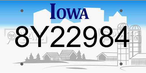 8Y22984 Iowa License Plate