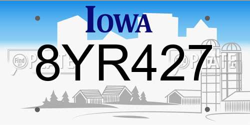 8YR427 Iowa License Plate