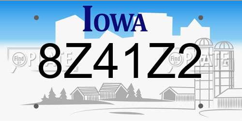 8Z41Z2 Iowa License Plate