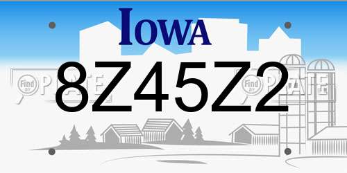 8Z45Z2 Iowa License Plate