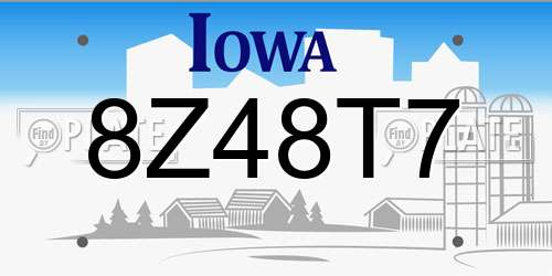 8Z48T7 Iowa License Plate