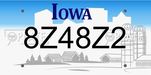 8Z48Z2 Iowa License Plate