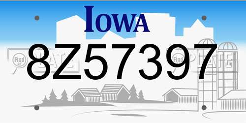 8Z57397 Iowa License Plate
