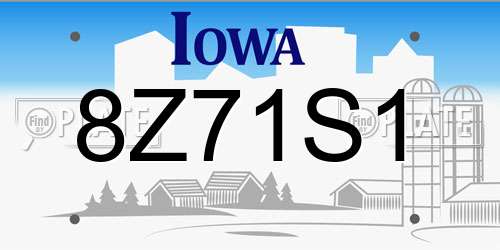 8Z71S1 Iowa License Plate