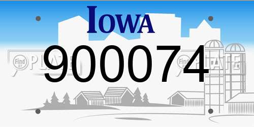 900074 Iowa License Plate