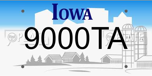 9000TA Iowa License Plate