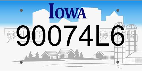 90074L6 Iowa License Plate