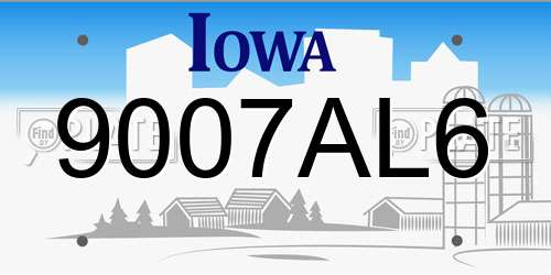 9007AL6 Iowa License Plate