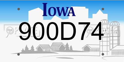 900D74 Iowa License Plate