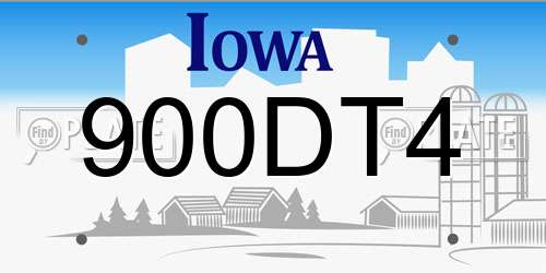 900DT4 Iowa License Plate