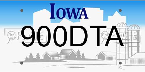 900DTA Iowa License Plate