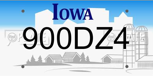 900DZ4 Iowa License Plate