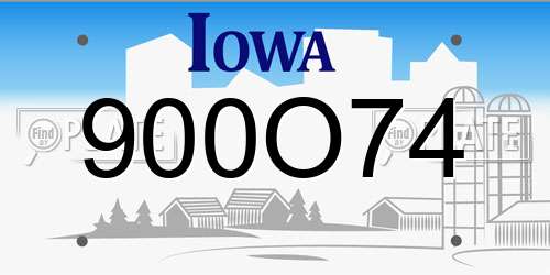900O74 Iowa License Plate