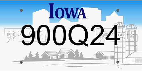 900Q24 Iowa License Plate