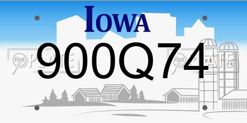 900Q74 Iowa License Plate