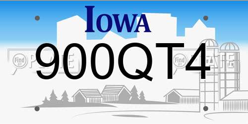 900QT4 Iowa License Plate
