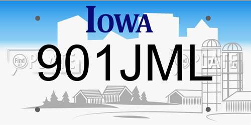 901JML Iowa License Plate