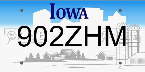 902ZHM Iowa License Plate