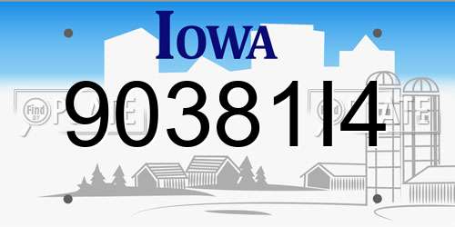 90381I4 Iowa License Plate