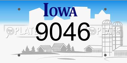 9046 Iowa License Plate