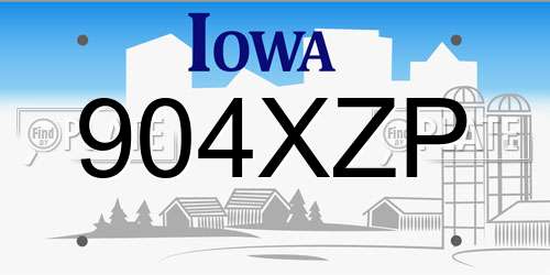 904XZP Iowa License Plate