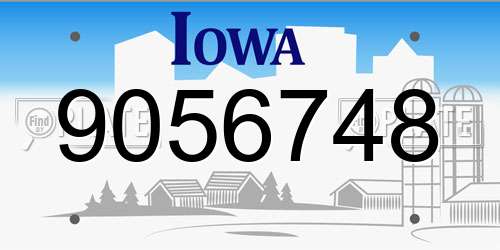 9056748 Iowa License Plate