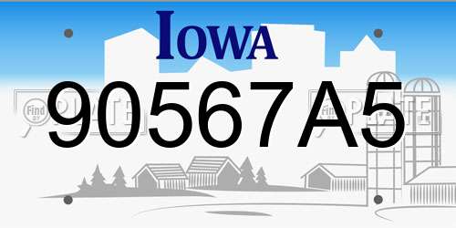 90567A5 Iowa License Plate