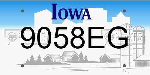 9058EG Iowa License Plate