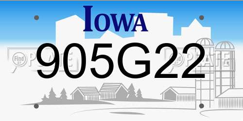 905G22 Iowa License Plate