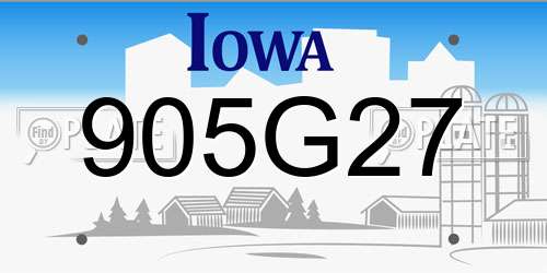 905G27 Iowa License Plate