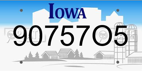 90757O5 Iowa License Plate