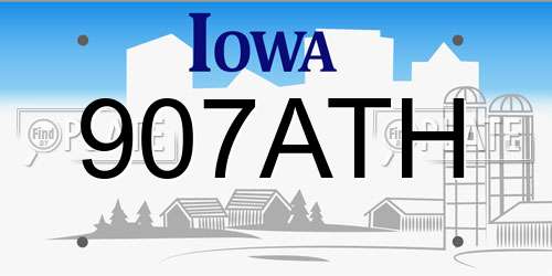 907ATH Iowa License Plate