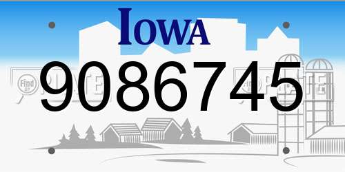 9086745 Iowa License Plate