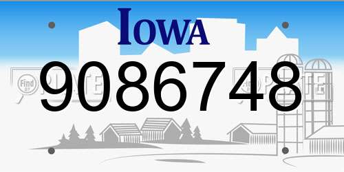 9086748 Iowa License Plate