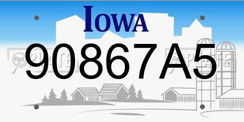 90867A5 Iowa License Plate