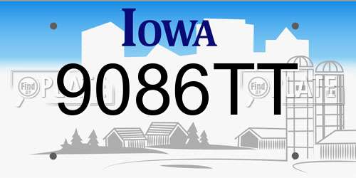 9086TT Iowa License Plate