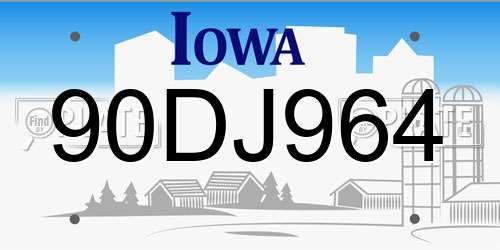90DJ964 Iowa License Plate