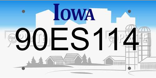 90ES114 Iowa License Plate