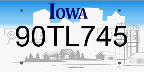 90TL745 Iowa License Plate