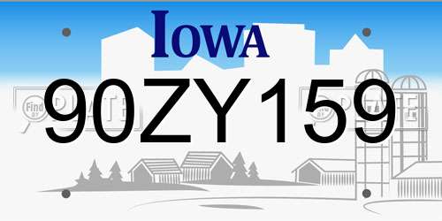 90ZY159 Iowa License Plate