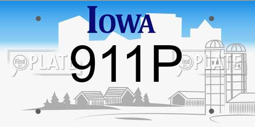 911P Iowa License Plate