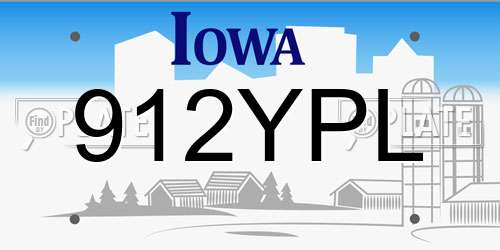 912YPL Iowa License Plate