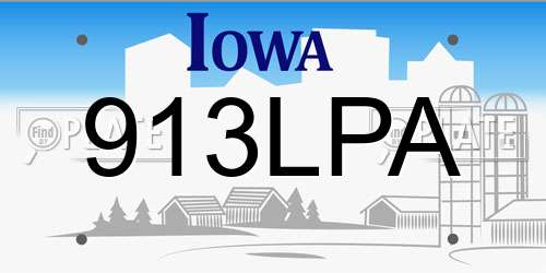 913LPA Iowa License Plate