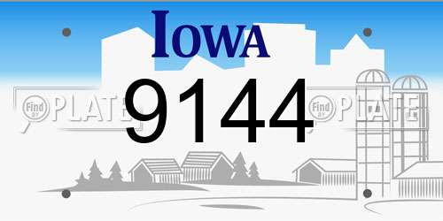 9144 Iowa License Plate
