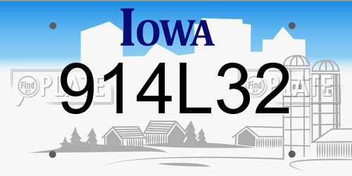914L32 Iowa License Plate