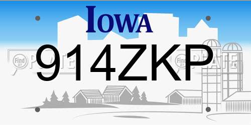 914ZKP Iowa License Plate