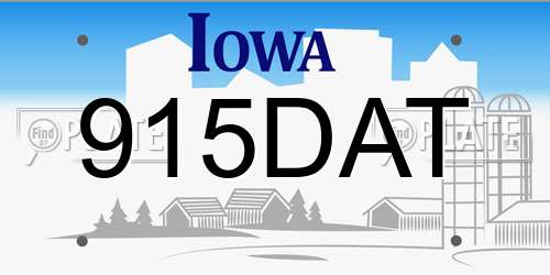 915DAT Iowa License Plate