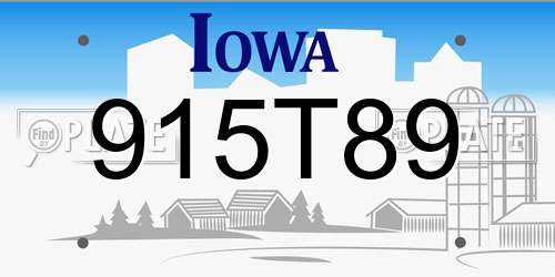 915T89 Iowa License Plate