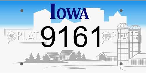 9161 Iowa License Plate